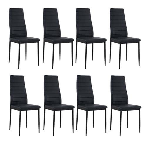 Esszimmergruppe mit 4 Stühlen Esstisch Hochlehner Kunstleder Sitzgruppe für Familie
| 110cm Eiche-Schwarz Tisch + 4 Sch