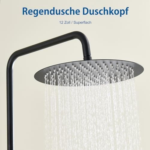 Auralum Regendusche Duschkopf 12 Zoll, edelstahlige Selbstreinigende Düsen, 360° Verstellbar, Chrom Recycled Claim Stand