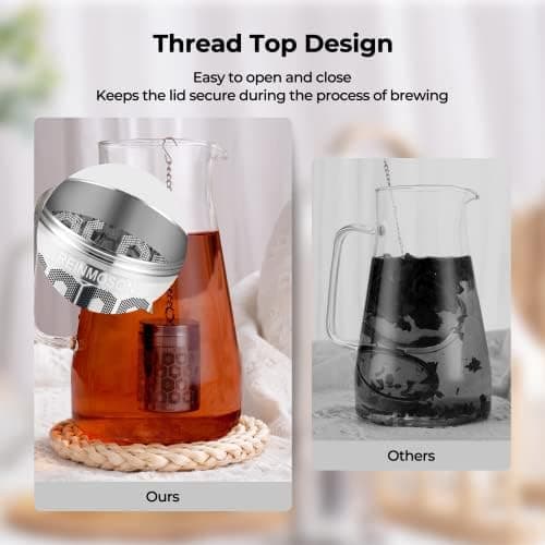 Reinmoson Edelstahl Teesieb für Losen Tee – 5 x 7,1 cm Gewürzei Teeei Groß mit extra feinem Netz – Schwarztee, Rooibos,