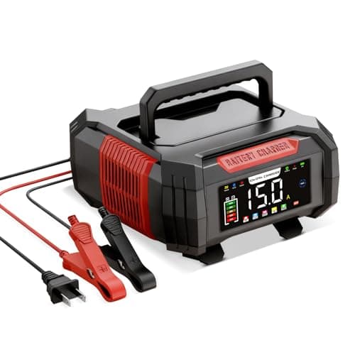 15A/8A Autobatterieladegerät, 12V/24V Smart vollautomatisch,LCD-Bildschirm für Auto Motorrad Rasenmäher Boot Marine Batt