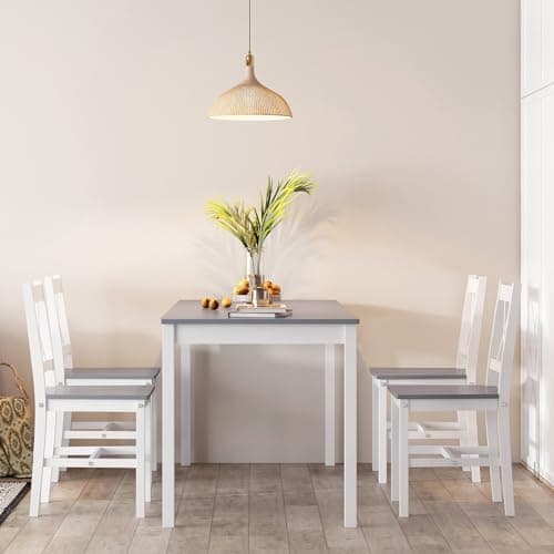 SogesHome Essgruppe Holzwerkstoffe Esszimmer Möbel Set mit 4 Stühlen Schlichtes Design für Esszimmer
SogesHome MDF Essgr