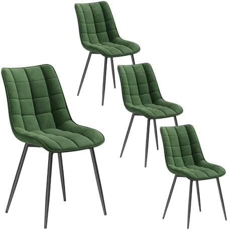 WOLTU Esszimmerstühle 2er Set, gepolstert mit Samt, für Wohn- und Esszimmer, Hochlastige Küchenstühle, Dunkelgrau