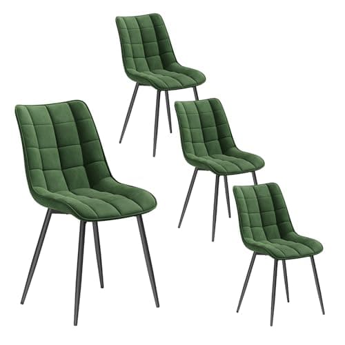 WOLTU Esszimmerstühle 2er Set, gepolstert mit Samt, für Wohn- und Esszimmer, Hochlastige Küchenstühle, Dunkelgrau