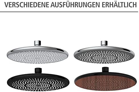 Wenko Wasserspar Regenduschkopf - Wassersparende Kopfbrause mit ABS,chromfarbener Rand, Ø 22,5 cm - Wasserspar-System