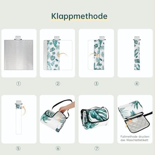 HAUSPROFI Wasserdichte Picknickdecke 200x200 - Isoliert & XXL für Outdoor Aktivitäten - Kompakt & leicht trugbar