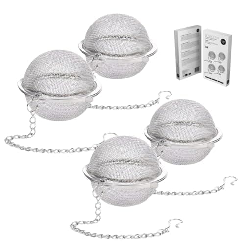 Edelstahl Teefilter mit Kette 2 Stück 4,5 cm Finemaschig für Losen Tee