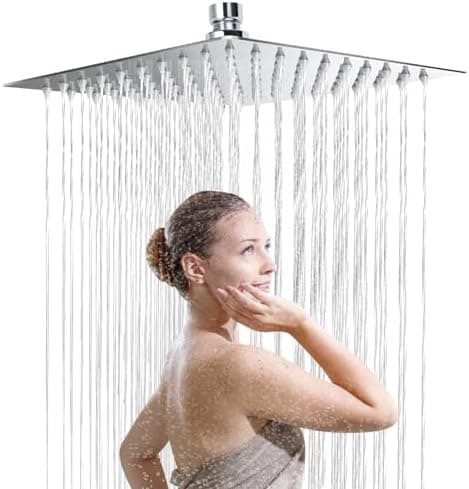Regendusche 304 Edelstahl Duschkopf Wassersparend mit 90 Anti Kalk Düsen (Square 8 Zoll)  
Wassersparend Regenduschkopf