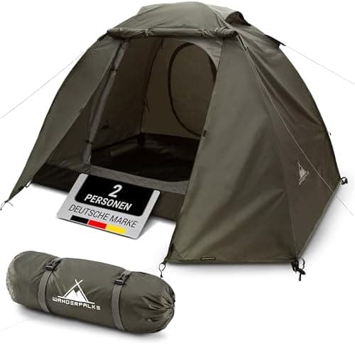 WANDERFALKE® 2-4 Personen Wasserdichtes Zelt |000mm, Ultraleicht & kleines Packmaß, Outdoor Zelte für Campen & Reisen