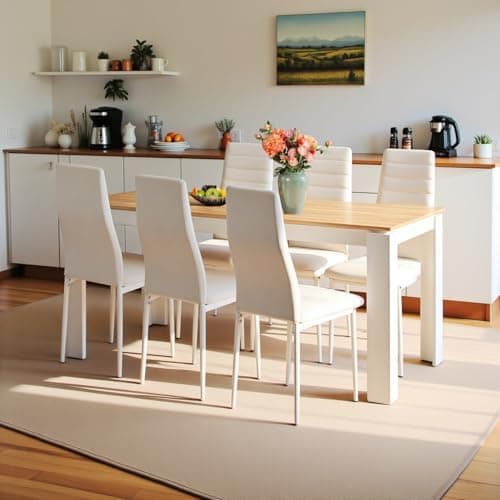Esszimmergruppe mit 4 Stühlen Esstisch Hochlehner Kunstleder Sitzgruppe für Familie
| 110cm Eiche-Schwarz Tisch + 4 Sch