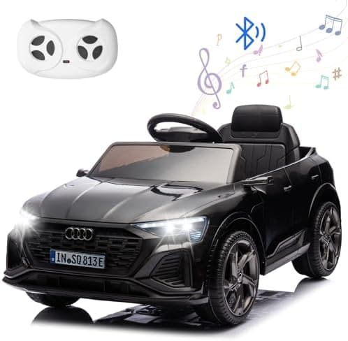 HAUSPROFI Elektro Kinderauto mit Bluetooth für Kinder 3-6 Jahre - Weiß | Sicherheitsgurt, Musik, Fernbedienung