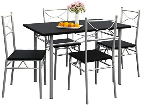 Casaria® Esstisch mit 4 Stühlen Holz 5-TLG Set Industrial Paul Weiß  
Casaria® Industrial Esszimmer Möbel Holz 4 Stühle