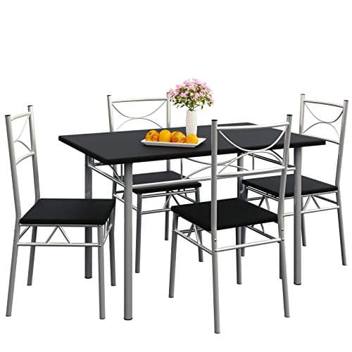 Casaria® Esstisch mit 4 Stühlen Holz 5-TLG Set Industrial Paul Weiß  
Casaria® Industrial Esszimmer Möbel Holz 4 Stühle