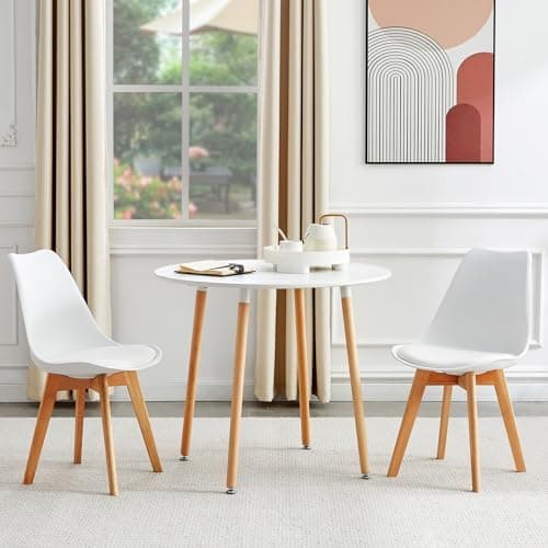 H.J WeDoo Skandinavisches Esszimmer Esstisch Set mit 4 Stühlen Eiscreme-Grün 100cm