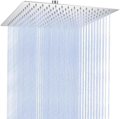 Auralum Regendusche Duschkopf 12 Zoll, edelstahlige Selbstreinigende Düsen, 360° Verstellbar, Chrom Recycled Claim Stand