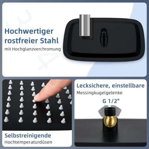 Edelstahl Regendusche Duschkopf Anti-Kalk-Düsen
| Anti-Kalk-Düsen Regendusche Duschkopf Edelstahl
| 40 x 25 cm Edelstah