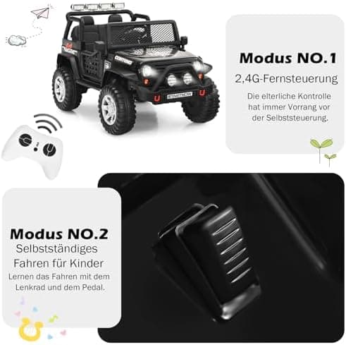 COSTWAY Elektroauto für Kinder Schwarz