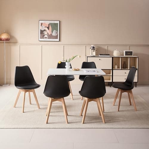 **GrandCA HOME Rechteckiger weißer Esstisch mit beige Stühlen für Esszimmer, Küche und Wohnzimmer**
| **Rechteckiger Gr