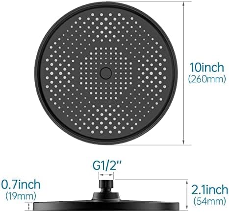 Regenduschkopf YUANNY Wasserspar 10 Zoll Stable ABS Chrom Universal-Kopfbrause Anti-Kalk-Düsen Ø 26 cm