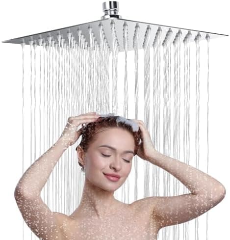 Regendusche 304 Edelstahl Duschkopf Wassersparend mit 90 Anti Kalk Düsen (Square 8 Zoll)  
Wassersparend Regenduschkopf