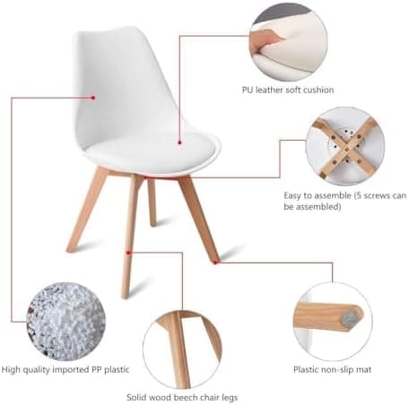 H.J WeDoo Skandinavisches Esszimmer Esstisch Set mit 4 Stühlen Eiscreme-Grün 100cm