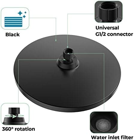 Regenduschkopf YUANNY Wasserspar 10 Zoll Stable ABS Chrom Universal-Kopfbrause Anti-Kalk-Düsen Ø 26 cm