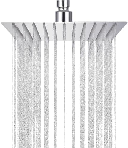 Regenduschkopf Edelstahl 304 360° Verstellbar für Dusche Selbstreinigende Düsen Duschkopf mit Edelstahl 10 Zoll