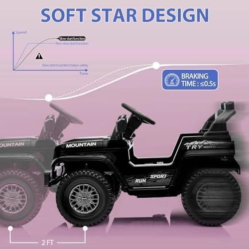 Hausprofi Kinder Elektroauto 12V - Elektroauto für Kinder mit 2,4G Fernbedienung, LED, Bluetooth, Musik - Rot  
Hausprof