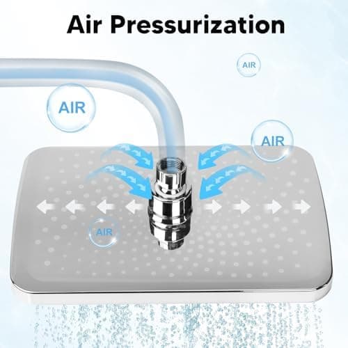 10 Zoll Regendusche mit Verstellbarer Brausekopf für Baden im Haus - Edelstahl 304, Antikalkdüsen & Polierter Regendusc