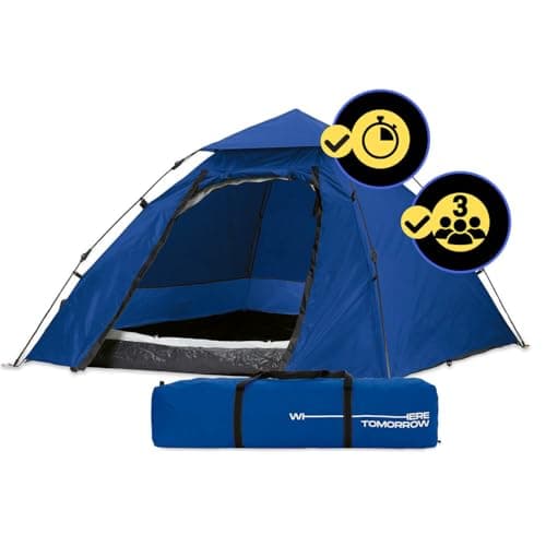 Lumaland Pop Up Camping Zelt 2-3 Personen | 4 Jahreszeiten Igluzelt Leicht, Wasserdicht & Robust | Outdoor Trekking & Fe