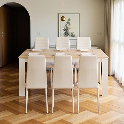Esszimmergruppe mit 4 Stühlen Esstisch Hochlehner Kunstleder Sitzgruppe für Familie
| 110cm Eiche-Schwarz Tisch + 4 Sch