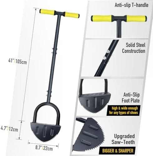 Colwelt Halbmond-Rasenkantenschneider 96 cm Langstieliges Kantenmesser für Rasenkanten mit T-Griff