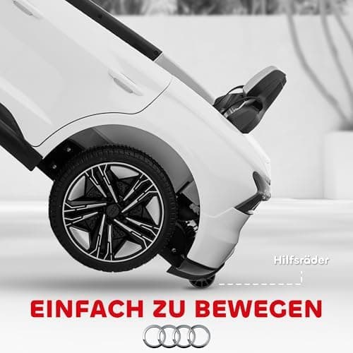 HOMCOM Kinder Elektroauto Weiß für 3-5 Jahrealte Kinder mit 2 Motor, 2,4 GHz Fernbedienung und Sanftstart
