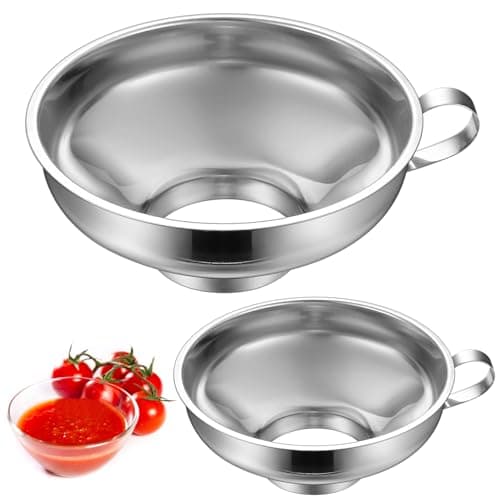 Edelstahl Trichter Set für Küche - 2 Stück - Kleine und Große Öffnung - Marmelade Abfüllen - Ideal für Einfüllung in Gl