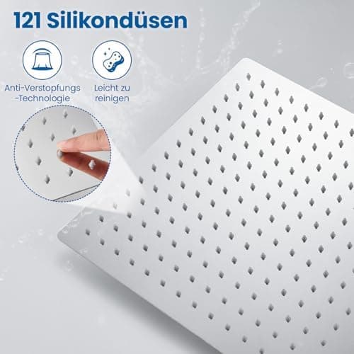 Auralum Regendusche Duschkopf 12 Zoll, edelstahlige Selbstreinigende Düsen, 360° Verstellbar, Chrom Recycled Claim Stand
