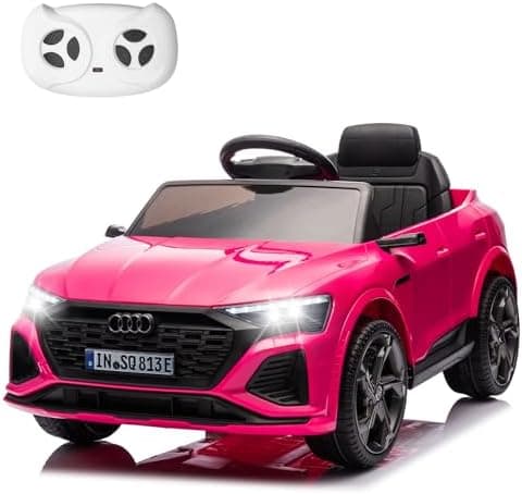 HAUSPROFI Elektro Kinderauto mit Bluetooth für Kinder 3-6 Jahre - Weiß | Sicherheitsgurt, Musik, Fernbedienung