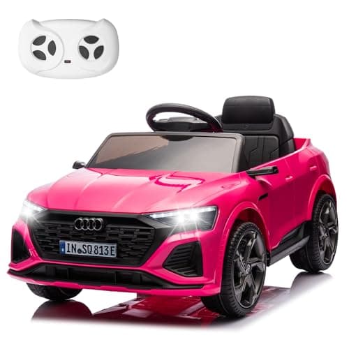 HAUSPROFI Elektro Kinderauto mit Bluetooth für Kinder 3-6 Jahre - Weiß | Sicherheitsgurt, Musik, Fernbedienung