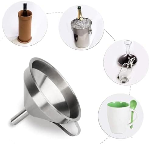 Edelstahl Trichter Set 4 Stück Für Küchenmänner Mit 13 Cm Trichter Abnehmbarer 200 Mesh Filter Edelstahlfilterelement Zu