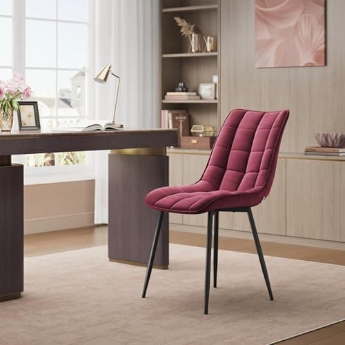 WOLTU Esszimmerstühle 2er Set, gepolstert mit Samt, für Wohn- und Esszimmer, Hochlastige Küchenstühle, Dunkelgrau