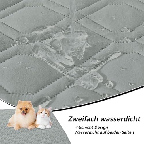 Homaxy Hundedecke Wasserdicht für Outdoor-Use, Weich und Wendig, ideal für Sofa, Couch und Bett (130x100cm, Grau+Dunkelg