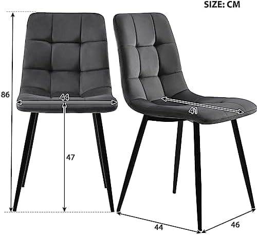 Modern Küchentisch Set 117x68cm mit 4 Schwarzesszimmerstühlen (Schwarz)