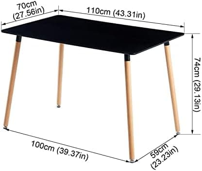 Esszimmergruppe Esstisch mit 4 Stühlen Schwarz Tisch+4 Stühle für Küche Esszimmer Wohnzimmer