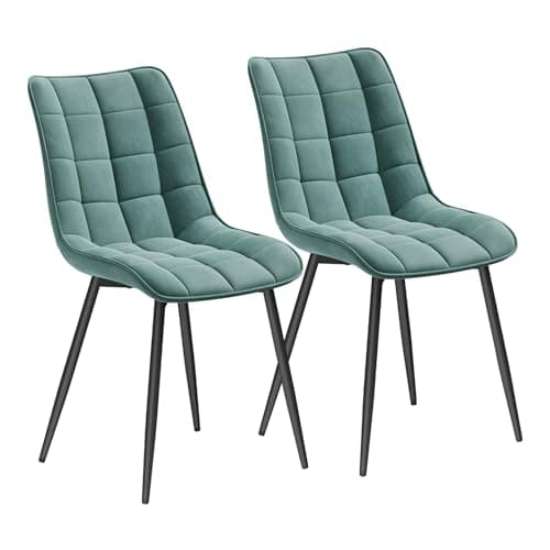 WOLTU Esszimmerstühle 2er Set, gepolstert mit Samt, für Wohn- und Esszimmer, Hochlastige Küchenstühle, Dunkelgrau