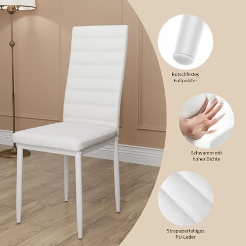 Bealife Esszimmer Set Esstisch 4 Stühle Schwarz