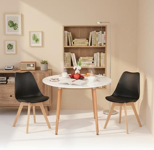 H.J WeDoo Skandinavisches Esszimmer Esstisch Set mit 4 Stühlen Eiscreme-Grün 100cm