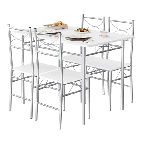 WOLTU Vintage Braun Küchentisch Set für 4 Personen
| WOLTU Vintage Braun Essgruppe Set mit 4 Stühlen
| WOLTU Vintage Br