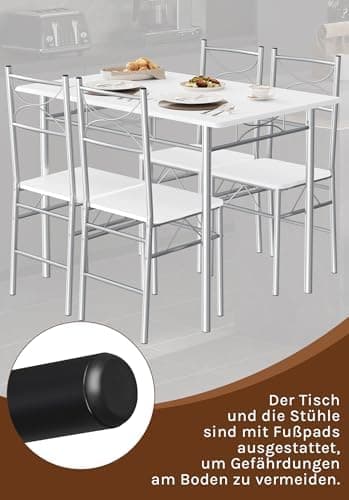 WOLTU Vintage Braun Küchentisch Set für 4 Personen
| WOLTU Vintage Braun Essgruppe Set mit 4 Stühlen
| WOLTU Vintage Br