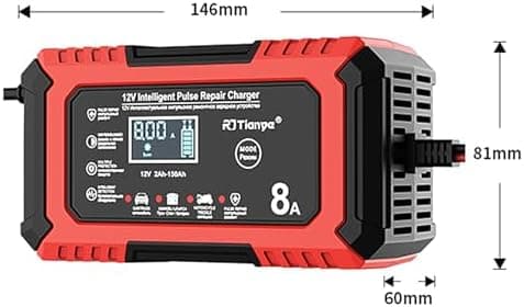 24V 8A/12V 15A Autobatterieladegerät für Auto und LKW, erhaltet und lade automatisch mit 4 Lademodi und 4 In 1 LiFePO4 S