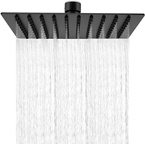 HAUSPROFI Kopfbrause mit Regendusche - Luxus Selbstreinigende Düsen für Duschkopf - Quadratisch Mattschwarz (30CM)  
HAU