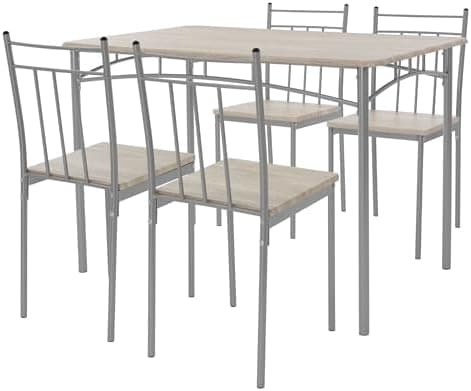 ML-Design Essstuhlset Eiche Hell für 4 Personen: Holz & Metallbeine, ideal für Esszimmer & Küche