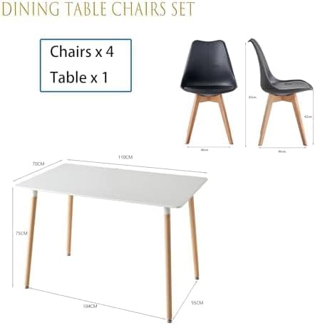 **GrandCA HOME Rechteckiger weißer Esstisch mit beige Stühlen für Esszimmer, Küche und Wohnzimmer**
| **Rechteckiger Gr